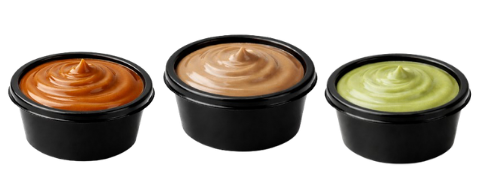 Trois pots de sauce